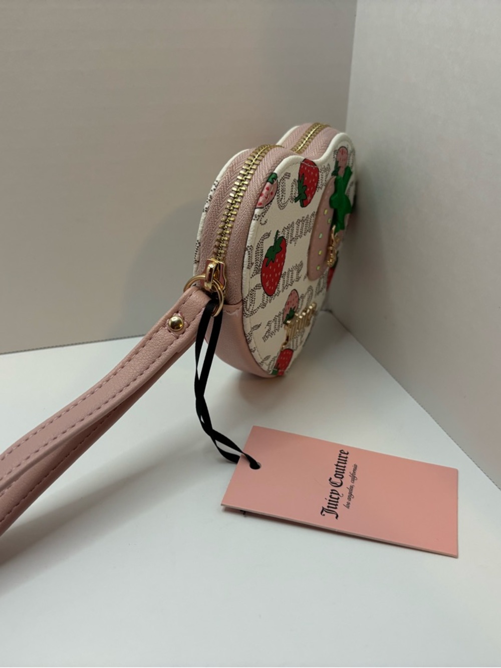 Juicy Couture Heart Strawberry Wristlet  zip around - Pink, Red, - Picture 4 of 4